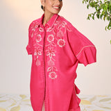 Alizeh Fuchsia Pink Embroidered Kaftan For Women