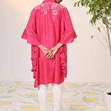 Alizeh Fuchsia Pink Embroidered Kaftan For Women