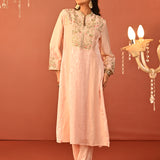 Sahira Pink Embroidered Designer Kurta Set for Women