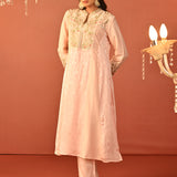 Sahira Pink Embroidered Designer Kurta Set for Women