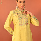 Sahira Lemon Embroidered Designer Kurta Set for Women