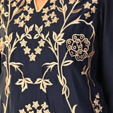 Waliya Navy Blue Embroidered Party-wear Kurti for Women