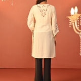 Waliya Ivory Embroidered Party-wear Kurti for Women