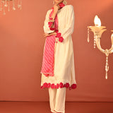 Suroor Ivory Embroidered Chanderi Salwar Kurta Set for Women