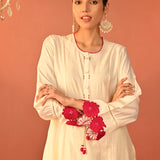 Suroor Ivory Embroidered Chanderi Salwar Kurta Set for Women