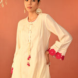 Suroor Ivory Embroidered Chanderi Salwar Kurta Set for Women