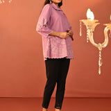 Rubab Pink Embroidered Cotton Shirt for Women