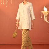 Alayssa Ivory Embroidered Kurti for Women