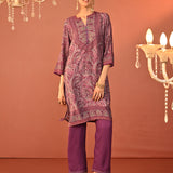 Fiza Purple Printed Co-ord Set for Women