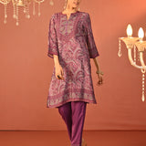 Fiza Purple Printed Co-ord Set for Women