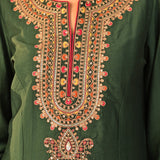 Mavish Green Embroidered Rayon Co-ord Set for Women