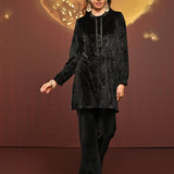 Asma Black Velvet Kurti for Women