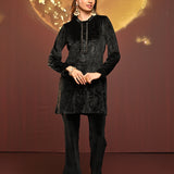 Asma Black Velvet Kurti for Women