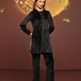 Asma Black Velvet Kurti for Women