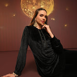 Asma Black Velvet Kurti for Women