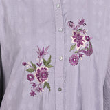 Zaheen Lavender Embroidered Cotton Jacquard Tunic for Women