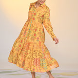 Rang Sunshine Printed Viscose Silk Designer Dress for Women