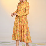 Rang Sunshine Printed Viscose Silk Designer Dress for Women