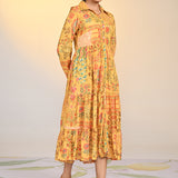 Rang Sunshine Printed Viscose Silk Designer Dress for Women