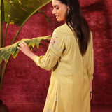 Suhani Apple Green Embroidered Viscose Satin Tunic for Women