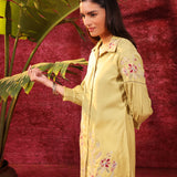 Suhani Apple Green Embroidered Viscose Satin Tunic for Women