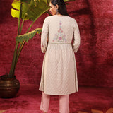 Rose Bud Green Embroidered Cotton Jacquard Designer Kurta Set for Women