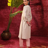 Rose Bud Green Embroidered Cotton Jacquard Designer Kurta Set for Women