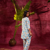 Mohini Turquoise Printed Rayon Co-ord Set for Women