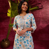 Mohini Turquoise Printed Rayon Co-ord Set for Women