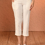 Ayeza Ivory Classic Fit Pants for Women