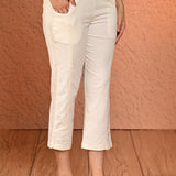 Ayeza Ivory Classic Fit Pants for Women