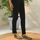 Liah Black Straight Fit Trousers for Women