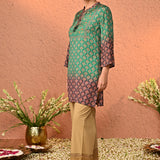 Mahira Golden Cotton Relaxed Fit Palazzos for Women