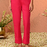 Akira Fuchsia Pink Relaxed Fit Pants for Women