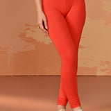 Sofia Orange Skinny Fit Leggings for Women