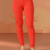 Sofia Orange Skinny Fit Leggings for Women