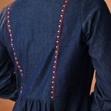 Amna Embroidered Denim Top for Women