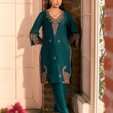 Nikhat Emerald Embroidered Rayon Co-ord Set for Women