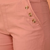 Mehr Pink Cotton Relaxed Fit Trousers for Women