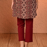 Ayeza Maroon Classic Fit Pants for Women