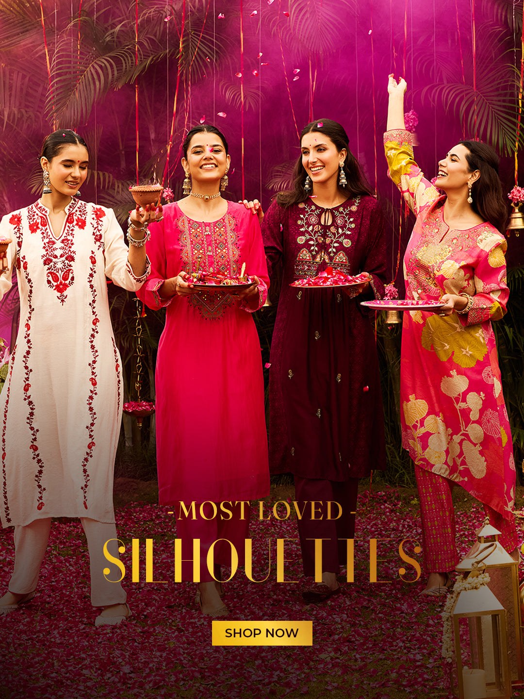 Promotional banner featuring most loved silhouettes from Lakshita - mobile view