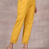 Mustard Regular Plain Capri - Lakshita