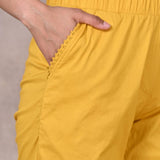 Mustard Regular Plain Capri - Lakshita