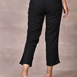 Black Regular Plain Designer Capri