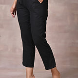 Black Regular Plain Designer Capri