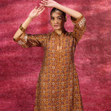 Mastani Bronze Printed Chanderi Tunic Set