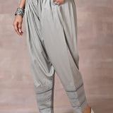 Grey Salwar with Elastic Waist Band & Pleats - Lakshita