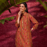 Noor Terracotta Red Printed Cotton Tunic for Women