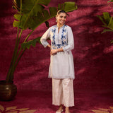 Gulbahar Powder Blue Embroidered Kurta for Women