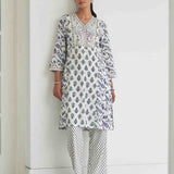 Purple Modal Printed Kurta Set with side Paneled Design